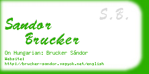 sandor brucker business card