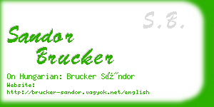 sandor brucker business card